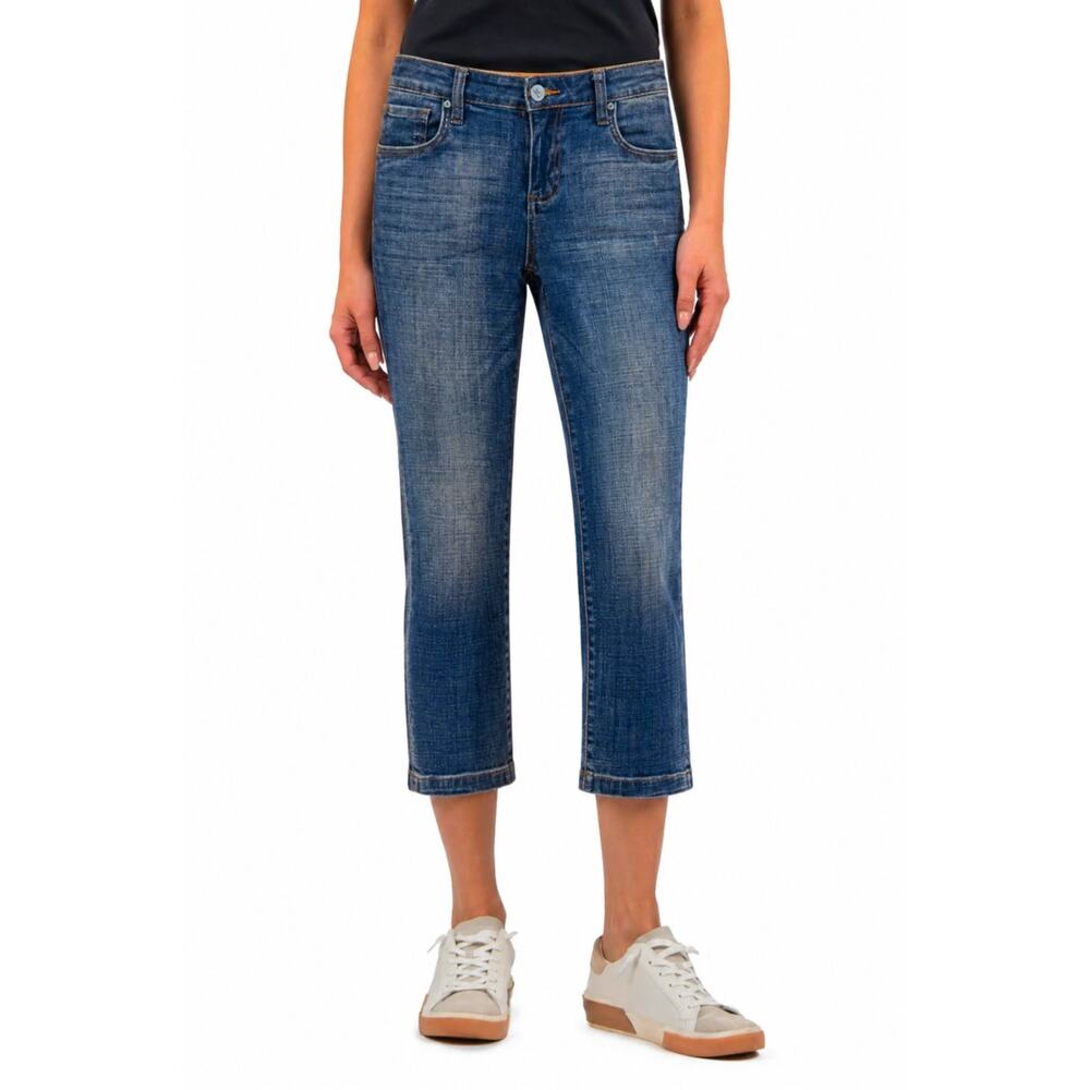 Kut from the Kloth Straight Leg Jeans Crop Denim Blue Size 4
